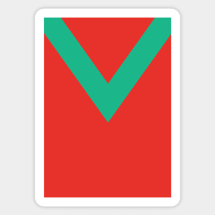 Glentoran 1965 Retro Red and Green Chevron Sticker